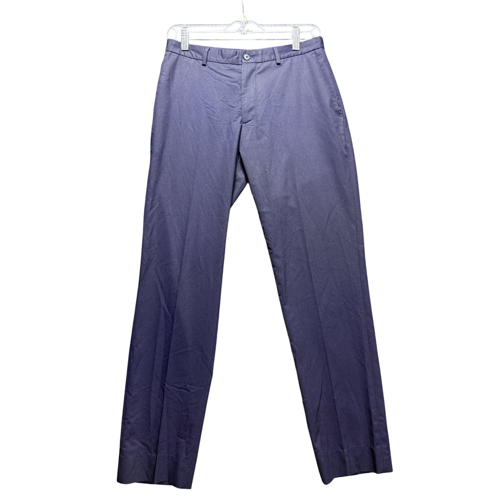Zara Chino Pants Mens 30 Navy Blue Slim Fit Flat Front Trousers